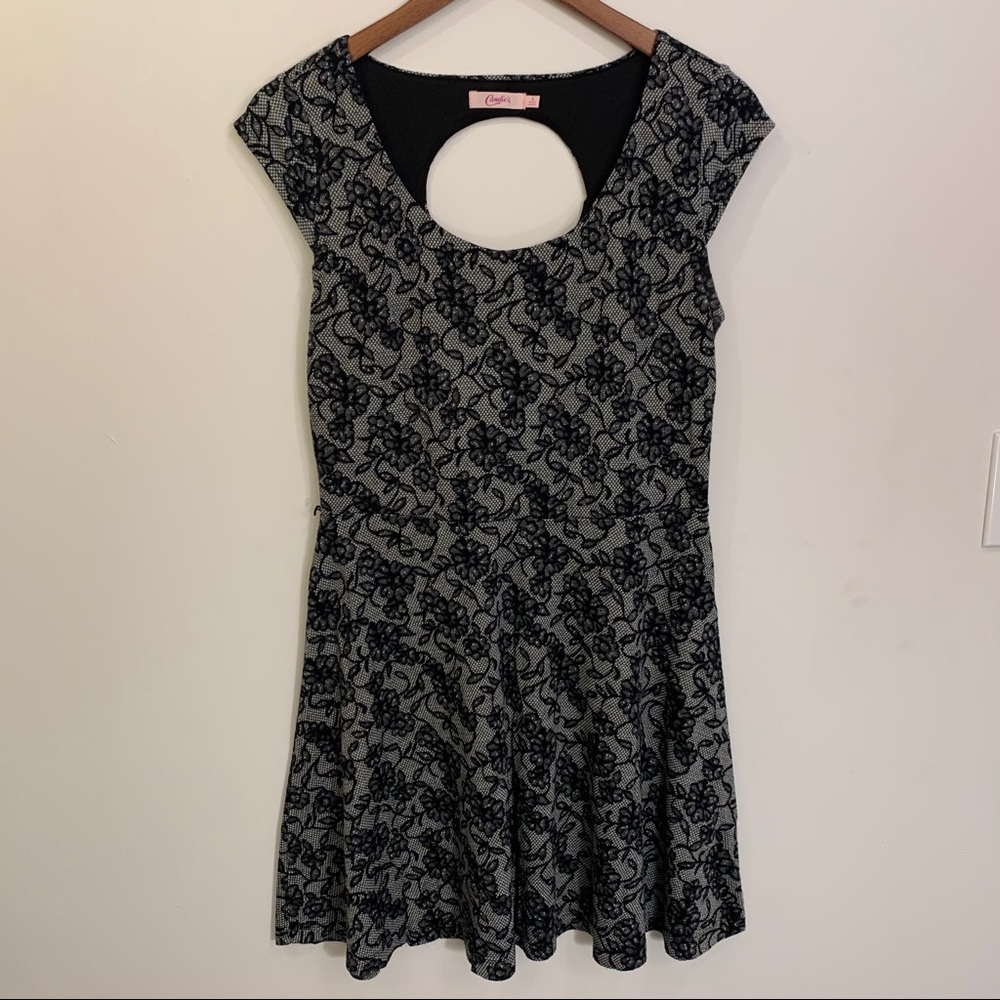 Candie’s Fit and Flare Black Lace Party Dress
